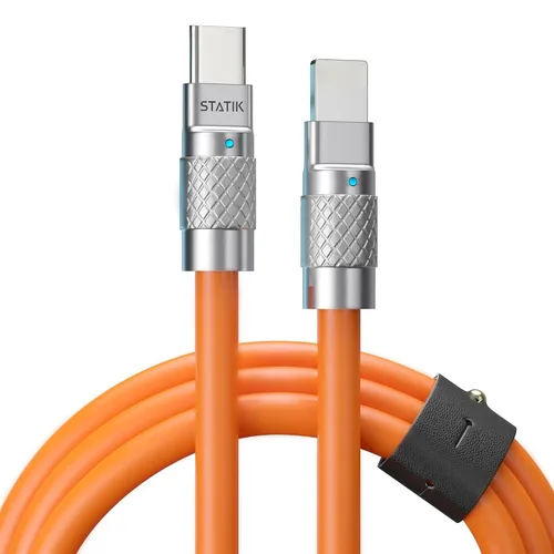 Miniatura 10 de Statik TsumoCharge - Cable USB C a USB C de 100 W de carga rápida, silicona resistente e irrompible, soporta transferencia de datos cable tipo C a