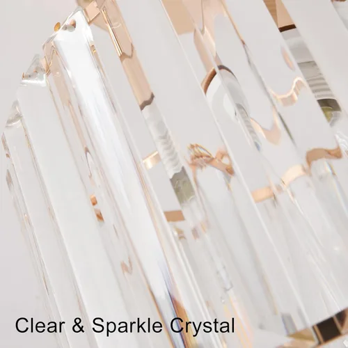 Miniatura 6 de Lámpara de techo de cristal semiempotrada, lámpara de techo de cristal para pasillo, lámpara dorada para entrada, dormitorio, baño, sala de estar