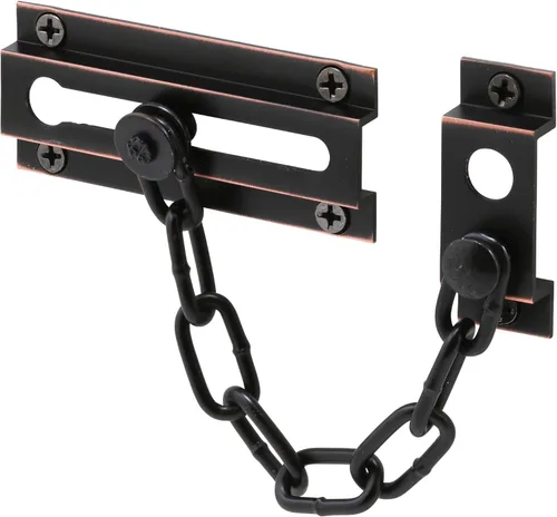 Defender Security U 10305 Prime Line - Protector de puerta de cadena estándar, sólido, bronce clásico
