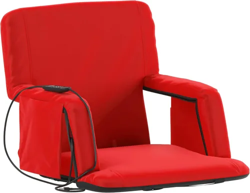 Flash Furniture Malta - Asiento de estadio con calefacción y soporte de respaldo, 6 posiciones reclinables, silla portátil con correas para mochila,