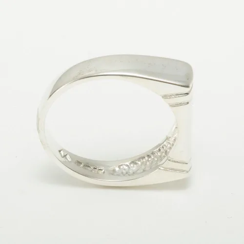 Miniatura 3 de Anillo de boda de plata de ley 925 con zafiro auténtico para hombre