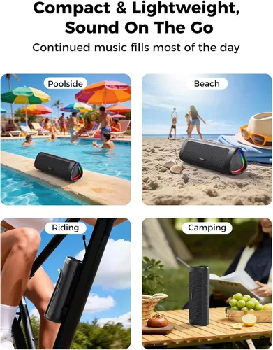 Miniatura 7 de Altavoz Bluetooth, sonido HD de 20 W, inalámbrico portátil, IPX5 impermeable, hasta 24 horas de reproducción, TWS, para hogar, fiesta, exterior