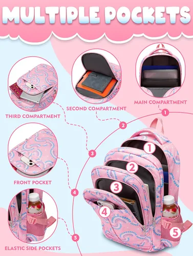 Miniatura 10 de BLUEFAIRY - Mochilas para niños y niñas, escuela primaria, jardín de niños