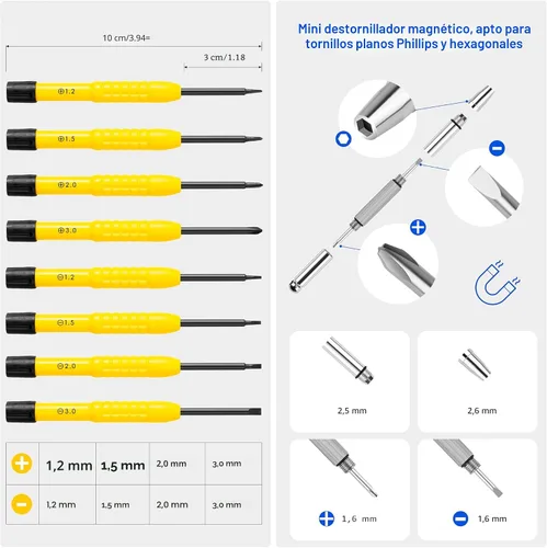 Miniatura 4 de Kit de herramientas de reparación de lentes magnético todo en uno mejorado con tornillos, kit de fijación de lentes con juego de destornilladores