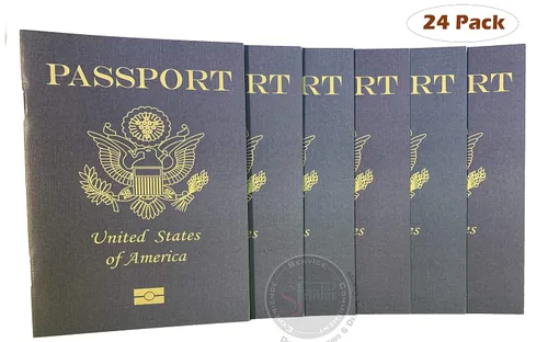 Miniatura 2 de Pasaportes en blanco de imitación, para proyectos escolares, recuerdos de fiestas, juguete de avión, diario de viajes, geografía, estudio social