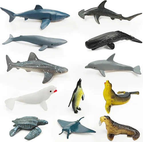 Miniatura 15 de SpriteGru 12 piezas de figuras de dinosaurios con 12 tarjetas de presentación, figuras de dinosaurios portátiles Montessori, juguetes educativos