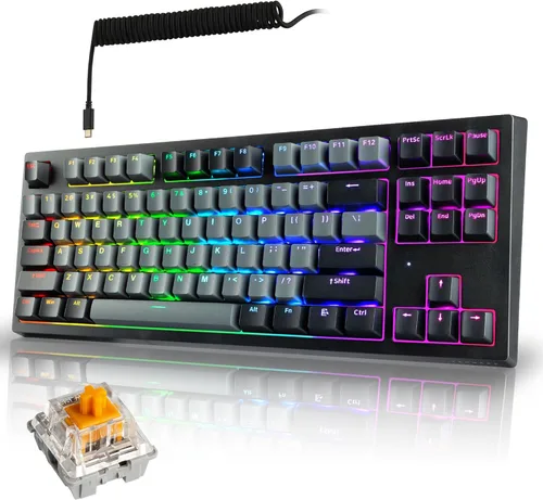 Miniatura 15 de TECWARE Phantom+ 87 Key RGB Mechanical Gaming Keyboard Wraith Brown, Red, Pink and Orange Switch Black, White and Gray