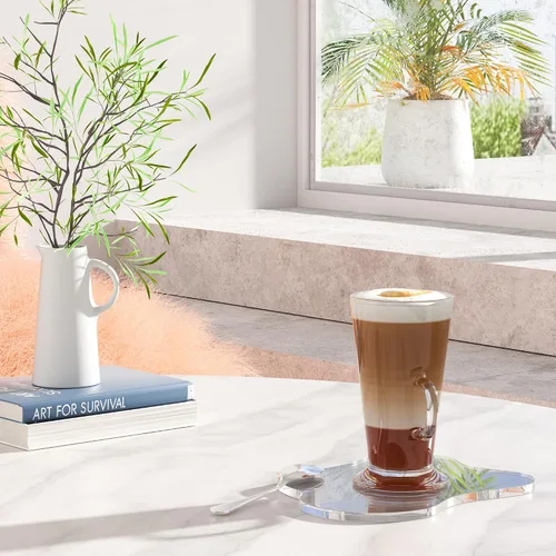 Miniatura 6 de Posavasos Decorativos de Acrílico, Posavasos Irregulares para Bar y Bebidas, Posavasos para Taza de Café con Forma de Nube Transparente, Perfecto