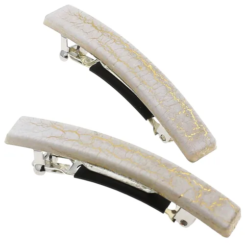 Miniatura 20 de Camila Paris CP3074 - Pinzas de pelo francés para niñas, juego de 2 pinzas de metal de goma beige, agarre fuerte, antideslizantes, accesorios