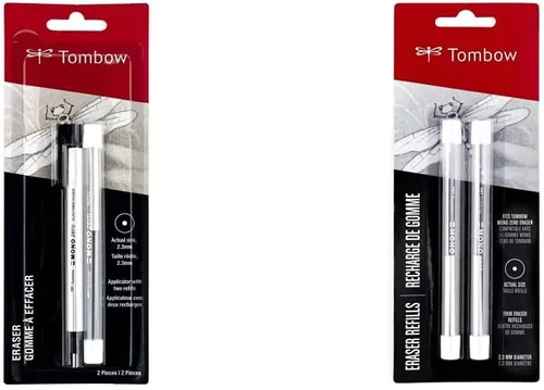 Miniatura 12 de Paquete económico de borrador cero Tombow MONO, redondo, de 2.3 mm., Blanco