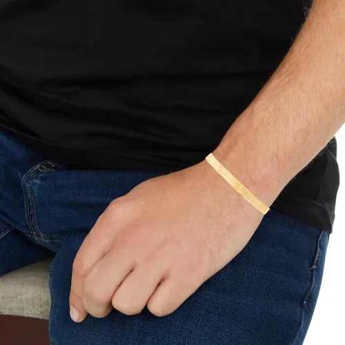 Miniatura 3 de Floreo 10k Yellow Gold 6mm Super Flexible Silky Herringbone Chain Bracelet