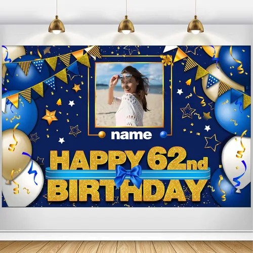 Miniatura 81 de Pancarta Personalizada de Decoraciones de Feliz Cumpleaños 101 - Telón de Fondo de 101 Años para Mujeres Hombres Niños Niñas Suministros de Fiesta