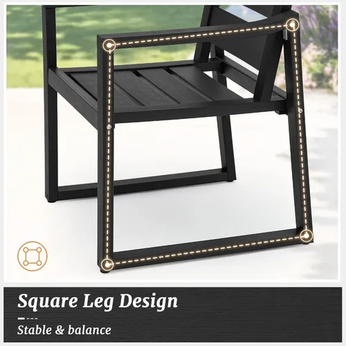 Miniatura 6 de Cozyman HDPS Sillas de comedor al aire libre, 350 libras, sillas de comedor de patio con reposabrazos, sillas de cocina al aire libre para todo