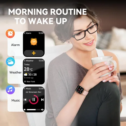 Miniatura 7 de Reloj inteligente para mujer, reloj de fitness (respuestahacer llamada), Alexa integrado, monitor de oxígeno en sangre de sueño de frecuencia