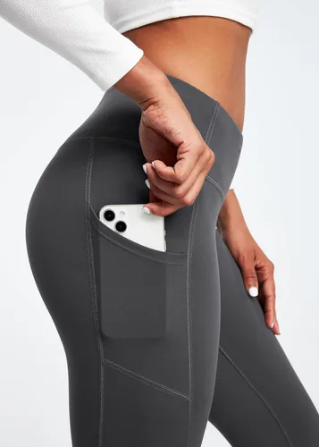 Miniatura 4 de Heathyoga - Leggings con forro de vellón y bolsillos para mujer, leggings térmicos, pantalones de yoga cálidos de cintura alta para mujer