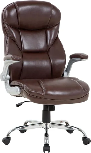 Silla de oficina grande y alta, asiento ancho de 400 libras, silla de oficina ergonómica de piel sintética, silla de oficina ajustable y giratoria,