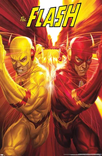Trends International DC Comics - The Flash and The Reverse Flash - Póster de pared de carrera, 14.725 x 22.375 pulgadas, versión premium sin marco