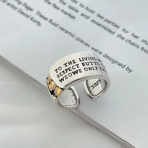 Miniatura 213 de Anillo de plata de ley 925, minimalista, ajustable, hecho a mano, para mujeres y niñas