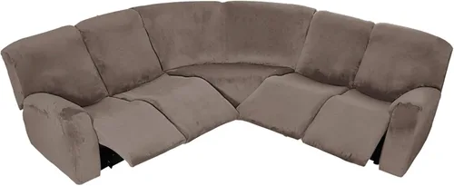Miniatura 8 de Jonuiony Fundas para sofá reclinable de 5 plazas, funda para sofá reclinable en forma de U, fundas elásticas de terciopelo para sofá modular para 5