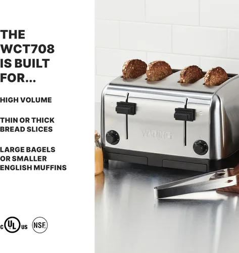 Miniatura 2 de Waring (WCT708) Tostadora emergente de cuatro compartimentos, plateada