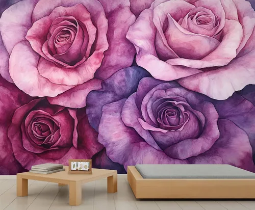 Miniatura 30 de Mural de pared floral retro, papel tapiz rústico floral de bar, flores abstractas 3D, impermeable, para cafetería, restaurante, sala de estar