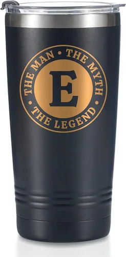 Miniatura 22 de Taza The Man the Myth the Legend con iniciales, vaso de viaje de acero inoxidable con monograma para hombres, divertida taza de café personalizada