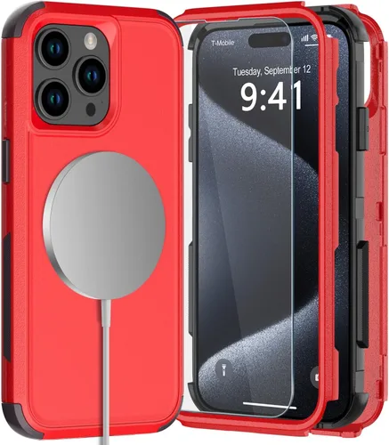 Miniatura 18 de Diverbox Funda para iPhone 15 Plus [a prueba de golpes] [a prueba de caídas] [protector de pantalla de vidrio templado], funda de protección