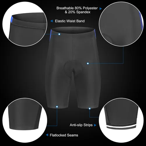 Miniatura 25 de Lixada Camiseta de ciclismo para hombre de manga corta con pantalones cortos acolchados de secado rápido para verano, ropa corta para bicicleta