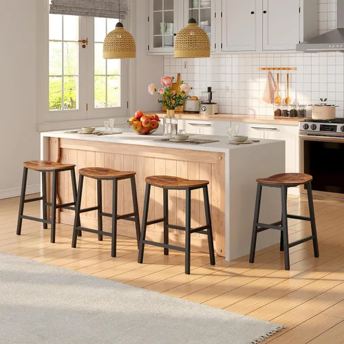 Miniatura 2 de HOOBRO Juego de 2 taburetes de bar, taburetes de bar de altura de mostrador, taburetes de bar de 23.6 pulgadas para encimera de cocina, taburetes