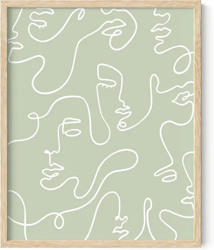 HAUS AND HUES Decoración de pared verde salvia, pósteres estéticos verdes para dormitorio, arte de habitación verde oscuro, decoración de pared de