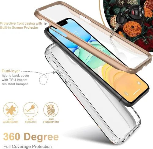 Miniatura 2 de ESDOT - Funda para iPhone 12 Pro Max con protector de pantalla integrado, funda de grado militar con diseño de moda para mujeres y niñas, funda