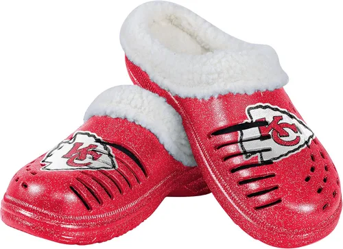 Miniatura 12 de FOCO - Zuecos con logotipo del equipo de la NFL para mujer, forro de sherpa y brillo