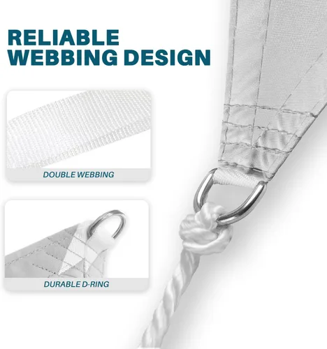 Miniatura 4 de COARBOR Toldo parasol impermeable rectangular perfecto para patio, jardín, color gris claro, 10 x 10 pies