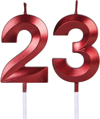 Miniatura 8 de Velas azules de cumpleaños 32 y 23 para pasteles, número 23 y 32 para decoración de tartas para fiesta, aniversario, boda, celebración