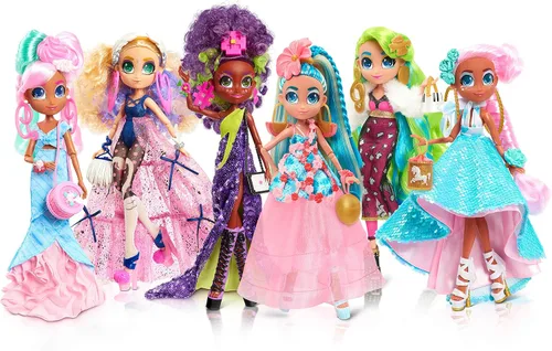 Miniatura 6 de Hairdorables Just Play - Muñecas de moda perfectas para baile de graduación, Dee Dee, cabello rosa y verde, juguetes para niños a partir de 3 años