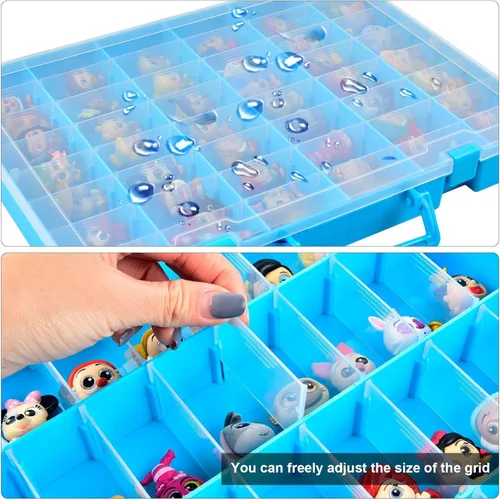 Miniatura 4 de Vitrina compatible con figuras coleccionables de Disney Doorables/para MGA Entertainment Miniverse. Contenedor organizador de almacenamiento de Azul