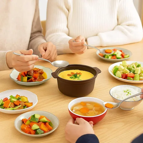 Miniatura 3 de Juego de 2 vaporizadores de silicona para microondas con asa y tapa, olla antiadherente para cocina, lavavajillas y horno hasta 482 °F, fácil