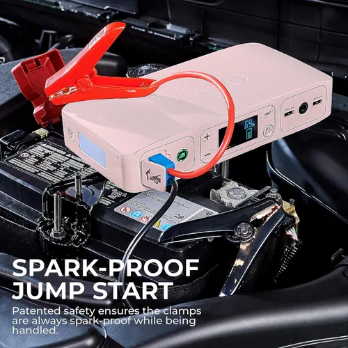 Miniatura 5 de HALO Bolt Air+ 55500 Arrancador de batería portátil para automóvil Compresor de aire de 100 PSI, banco de energía USB de 55.5 Wh, reflector