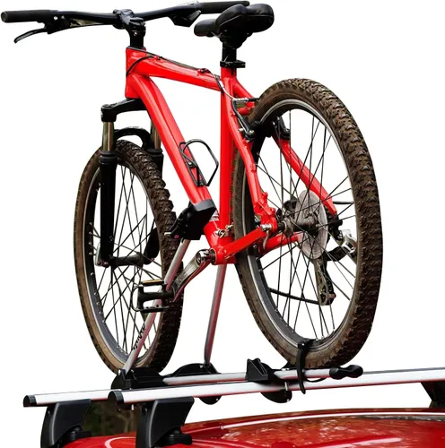 Miniatura 14 de OMAC Portabicicletas para coche con montaje universal de hasta 33 libras, color plateado