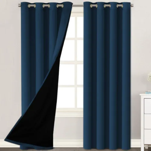 Miniatura 27 de H.VERSAILTEX Paneles de cortina 100% opacas de 45 pulgadas de largo, con aislamiento térmico, cortinas opacas con forro para dormitorio, dos capas