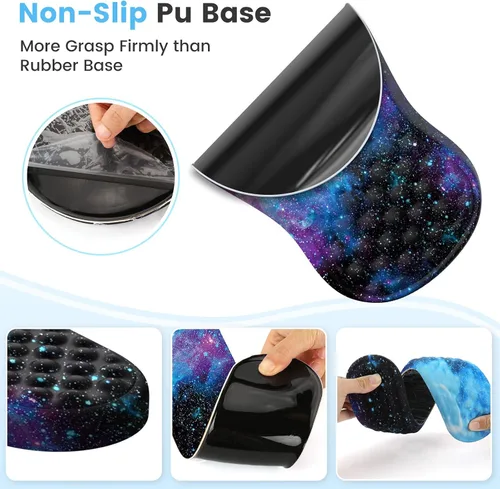 Miniatura 5 de HAOCOO Alfombrilla de Mouse Ergonómica con Reposamuñecas, Juego de 3 Alfombrillas de Mouse para Computadora, Set de Alfombrillas de Mouse de Espuma