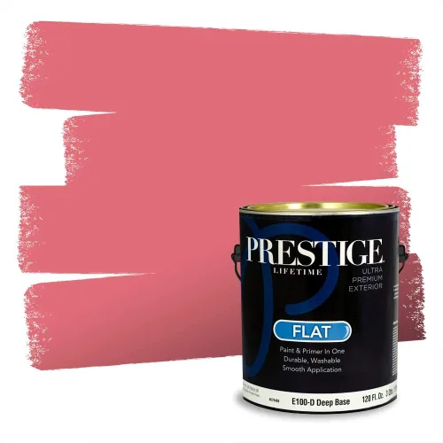 Miniatura 549 de Prestige Paints Pintura exterior e imprimación en uno, 1 galón, plano, coincidencia comparable de Valspar* Amber Rose*