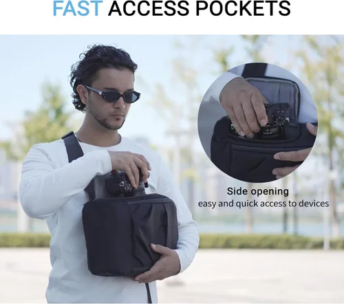 Miniatura 2 de TAAOKA Bolsa bandolera para cámara fotográfica – Bolsa cruzada impermeable para cámara con bolsillos de acceso rápido, DSLR linda bolsa para cámara