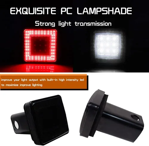 Miniatura 2 de Lente Ahumada 3 en 1 Universal LED de Remolque Receptor de 2" Compatible con Camión SUV RV Remolque Parachoques Trasero Lámpara de Conducción Freno