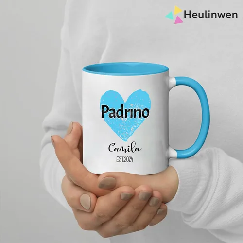 Miniatura 5 de Juego personalizado de Bautizo Recuerdos Juego De 2 Tazas 2024, Padrinos De Bautizo Propuesta Set 2 Tazas Café 11Oz, Para Niño, Niña, Propuesta