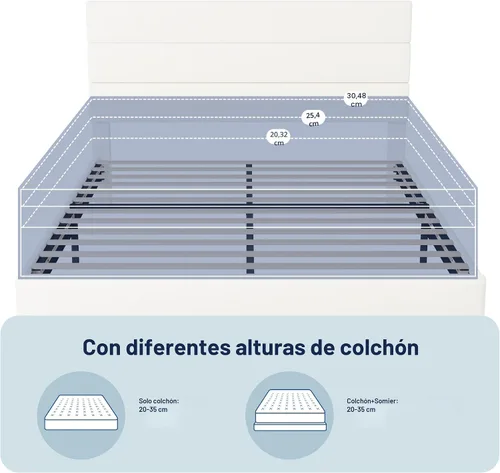 Miniatura 7 de Allewie Base de cama de plataforma tamaño Queen con cabecera tapizada de terciopelo y soporte de listones de madera, base de colchón completa,