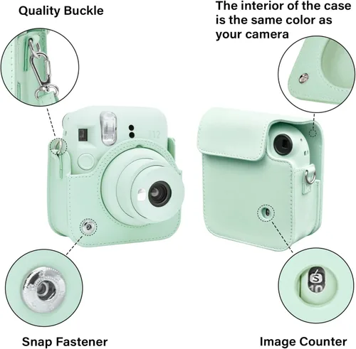 Miniatura 3 de Rieibi Funda para Cámara Compatible con Fuji Instax Mini 12 - Estuche de Transporte MINI 12 para Cámara Instantánea Fujifilm Instax Mini 12 - Funda