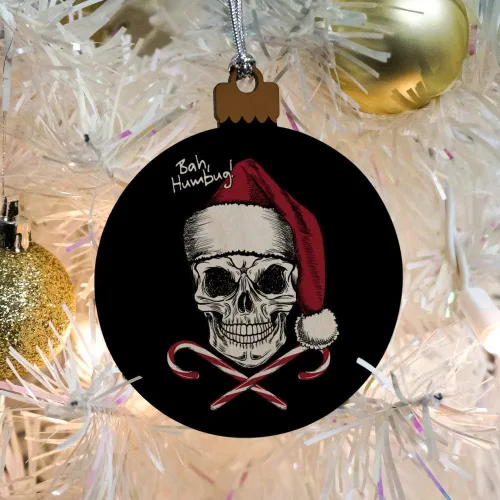 Miniatura 5 de Bah Humbug - Adorno navideño de madera para árbol de Navidad
