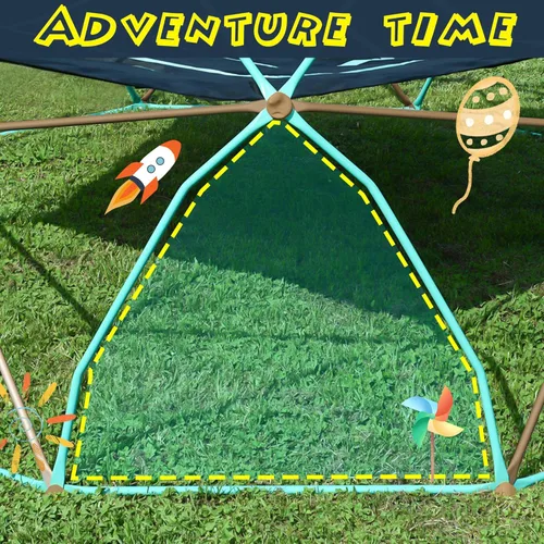 Miniatura 3 de Merax - Cúpula de escalada de 13 pies con hamaca, centro de juegos geométrico para exteriores para niños de 3 a 10 años, soporta 1000 libras