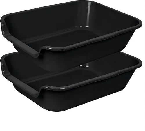 Miniatura 34 de 1 paquete de caja de arena extra grande para gatos (material ABS), corral de arena para gatos mayores de entrada baja para gatos geriátricos